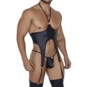  Ensemble Harnais - Jock Strap Simili Cuir Noir
