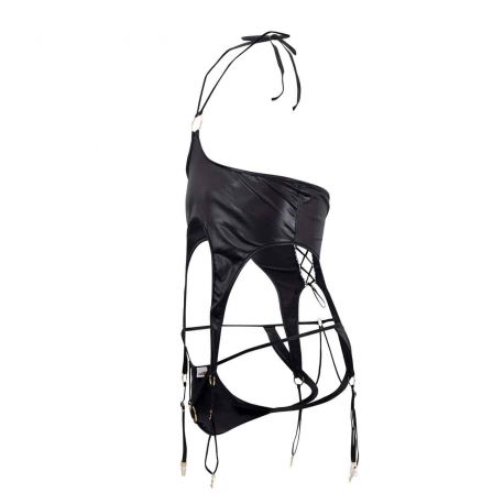  Leatherette Harness - Jockstrap Outfit - Black