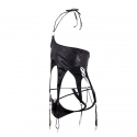  Ensemble Harnais - Jock Strap Simili Cuir Noir