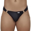  Leatherette Chain Thong - Black