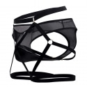  Veil Garter - Thong Outfit - Black