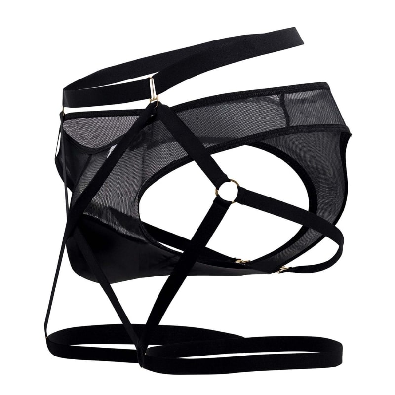  Veil Garter - Thong Outfit - Black