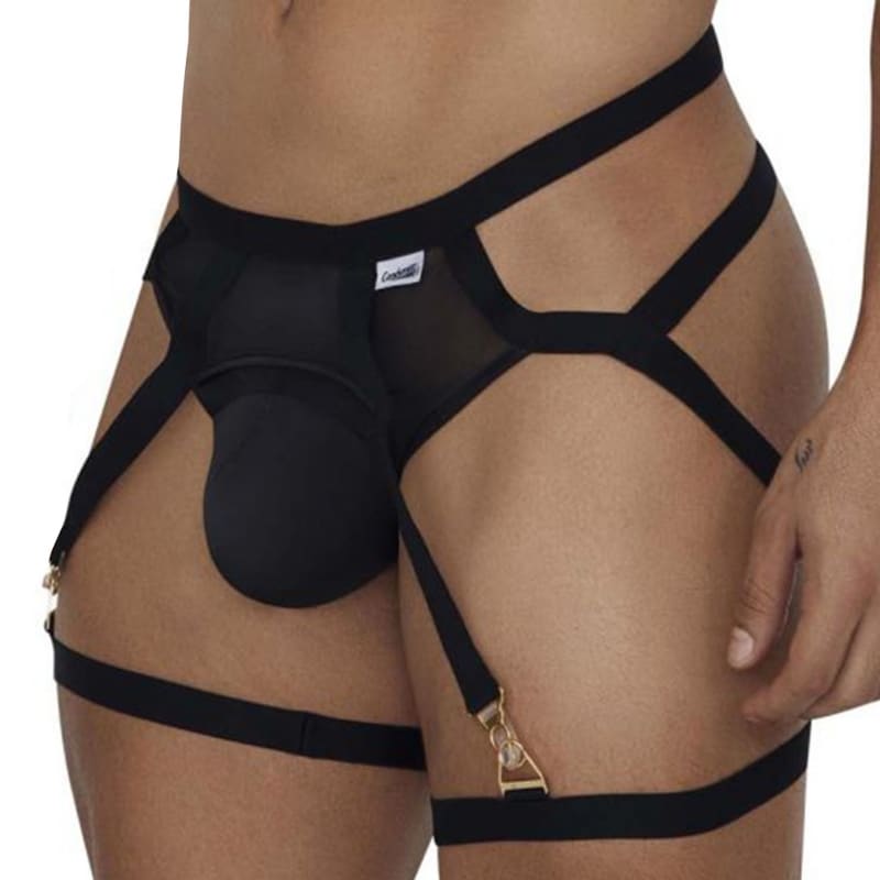  Ensemble Jarretière - Jock Strap Noir
