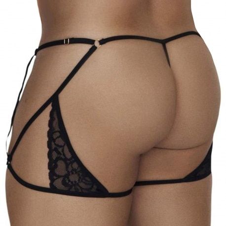 Lace Garter Mini Thong - Black