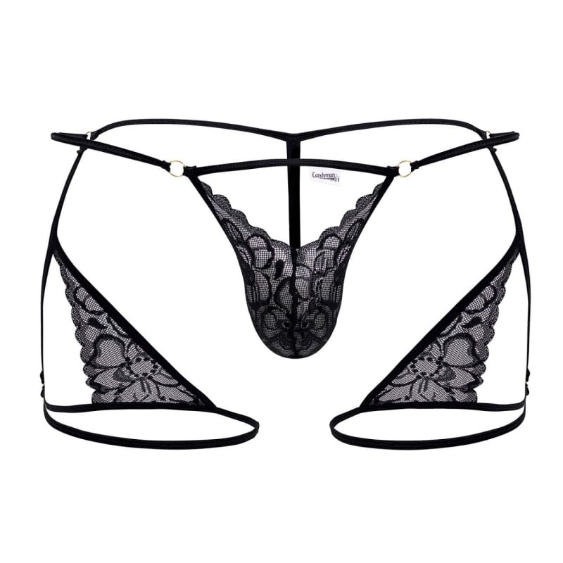  Mini String Jarretière Dentelle Noir