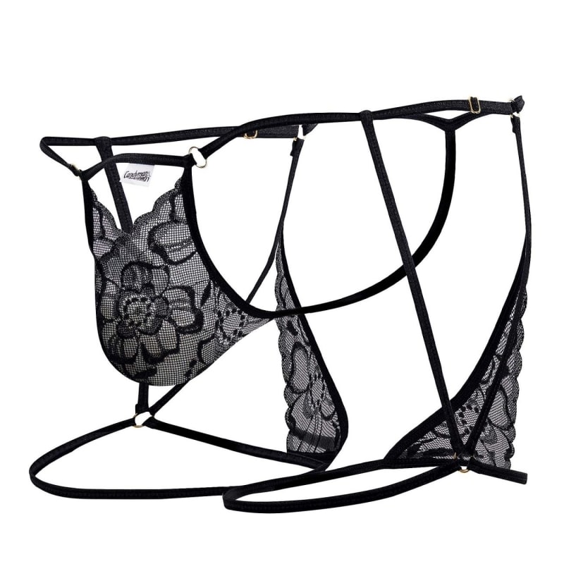  Mini String Jarretière Dentelle Noir