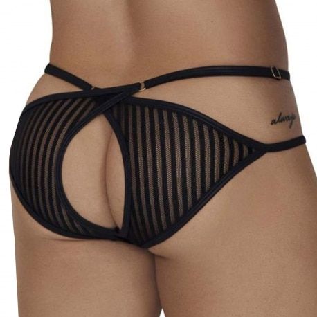  Bottomless Mesh Briefs - Black
