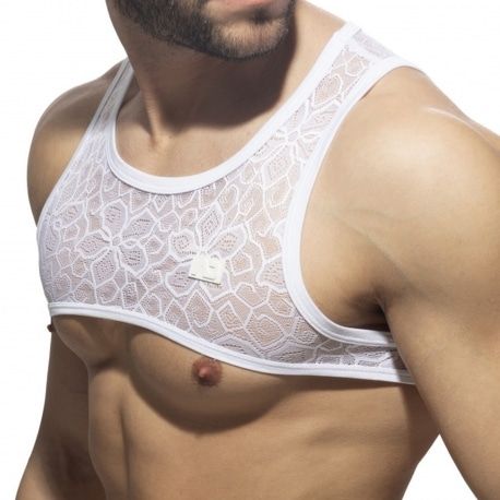 Addicted Harnais Dentelle Florale Blanc