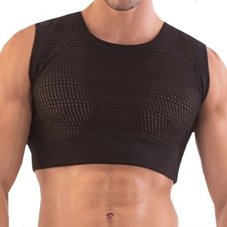 Barcode T-Shirt Crop Luz Mesh Noir