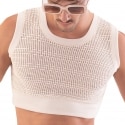 Barcode T-Shirt Crop Luz Mesh Beige