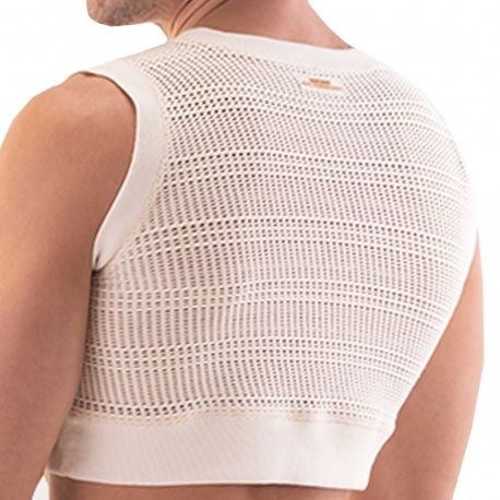 Barcode T-Shirt Crop Luz Mesh Beige