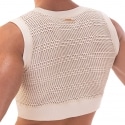 Barcode T-Shirt Crop Luz Mesh Beige