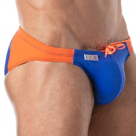 TOF Paris Slip de Bain Bikini Holidays Bleu - Orange
