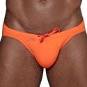TOF Paris Slip de Bain Bikini Neon Orange Fluo