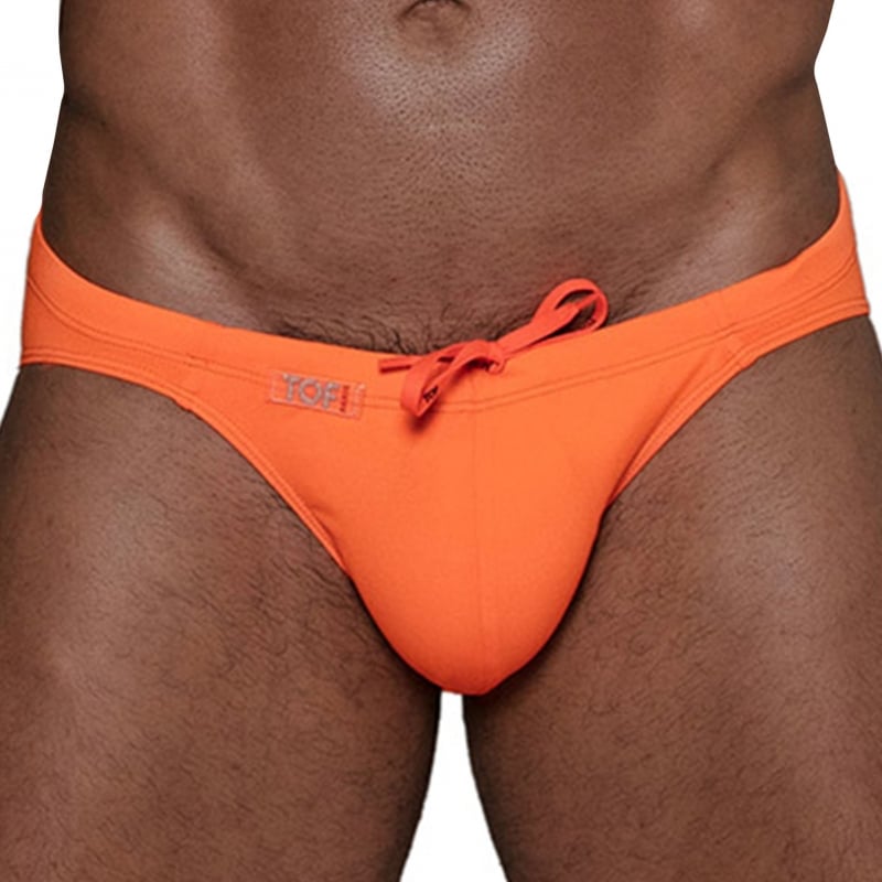 TOF Paris Slip de Bain Bikini Neon Orange Fluo