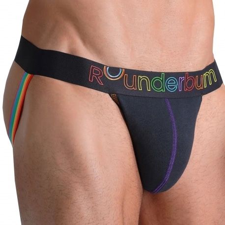 Rounderbum Jock Strap Lift Neon Pride Noir