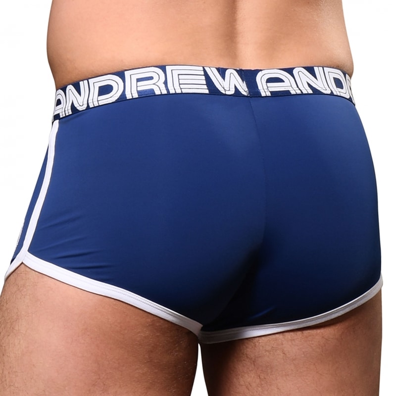 Andrew Christian Stretch VPL Runner Shorts - Navy