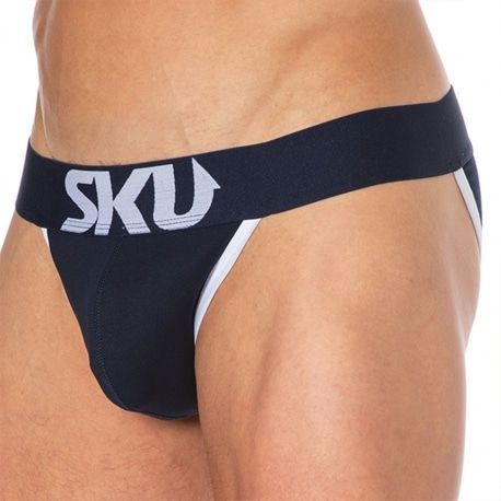 SKU Slip Tanga Logo Coton Bleu Marine