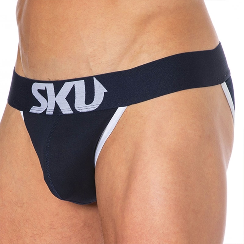 SKU Slip Tanga Logo Coton Bleu Marine