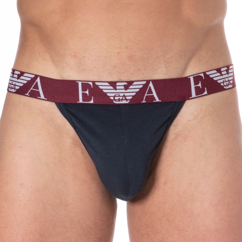 Emporio Armani Jock Strap Bold Monogram Coton Bleu Marine