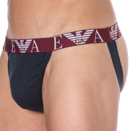 Emporio Armani Jock Strap Bold Monogram Coton Bleu Marine