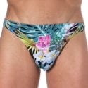  Tropical Flowers Swim Thong - Multicolor