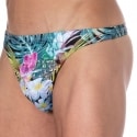  Tropical Flowers Swim Thong - Multicolor