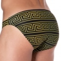  Greek Frame Swim Briefs - Black - Gold