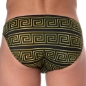  Greek Frame Swim Briefs - Black - Gold