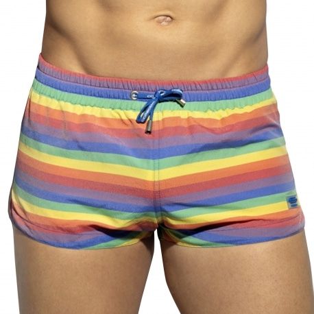 ES Collection Short de Bain Multi Stripes Arc-en-Ciel