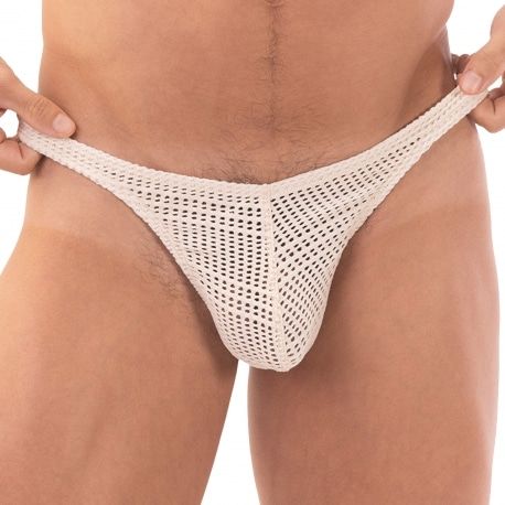 Barcode String Lor Mesh Beige