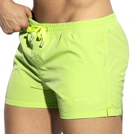 ES Collection Short de Bain à Rayures Fines Citron Vert