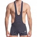 L'Homme invisible Querelle de Brest Singlet - Navy - White Stripe