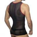 AD Fetish Débardeur Crossed Mesh Noir - Rouge