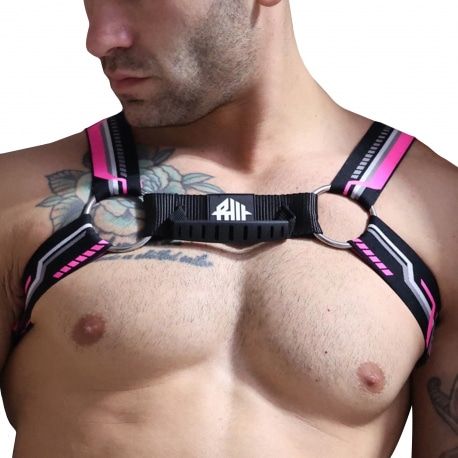  Cyber Nights Harness - Black - Neon Pink