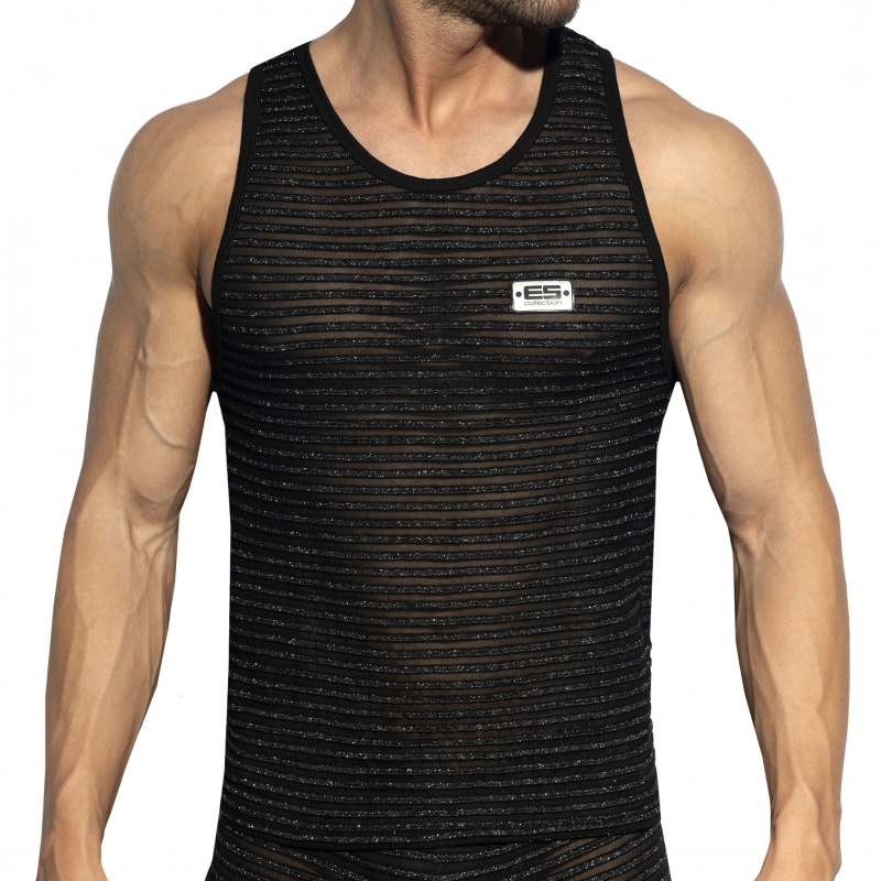 ES Collection Bohemian Tank Top - Black