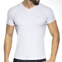 ES Collection T-Shirt Col V Recycled Rib Blanc
