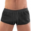 Barcode Aachet Mesh Shorts - Black
