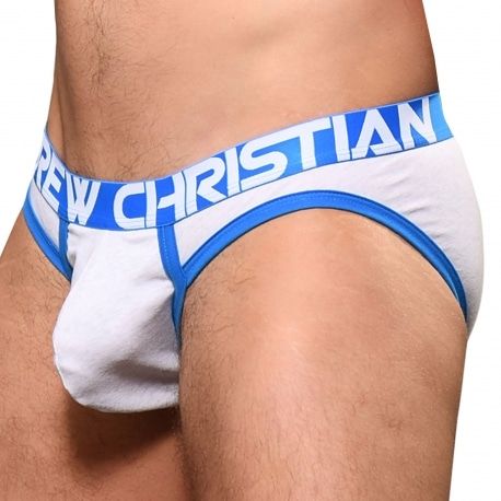 Andrew Christian Slip CoolFlex Modal Active Show-It Blanc Chiné