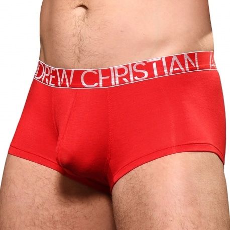 Andrew Christian Boxer Almost Naked Happy Modal Rouge