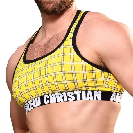 Andrew Christian Brassière Sport Plaid Jaune