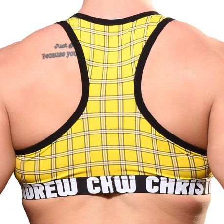 Andrew Christian Brassière Sport Plaid Jaune