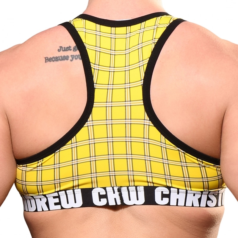 Andrew Christian Plaid Sports Bra - Yellow