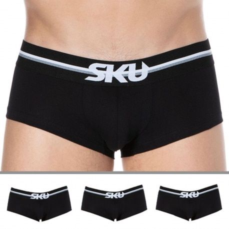 SKU Lot de 3 Shorties First Coton Noirs
