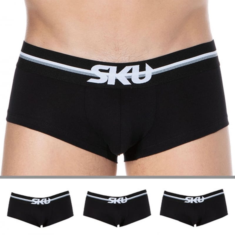 SKU Lot de 3 Shorties First Coton Noirs