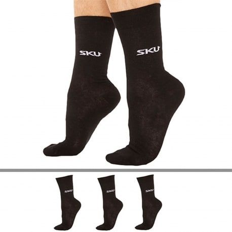 SKU Lot de 3 Paires de Chaussettes Noires
