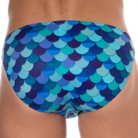  Slip de Bain Scales Bleu