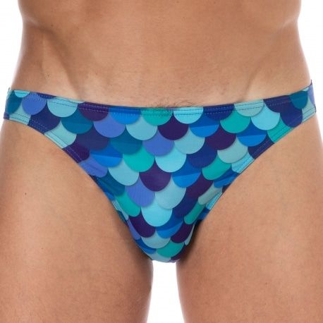  Slip de Bain Scales Bleu