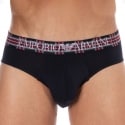 Emporio Armani Tartan Cotton Briefs - Navy