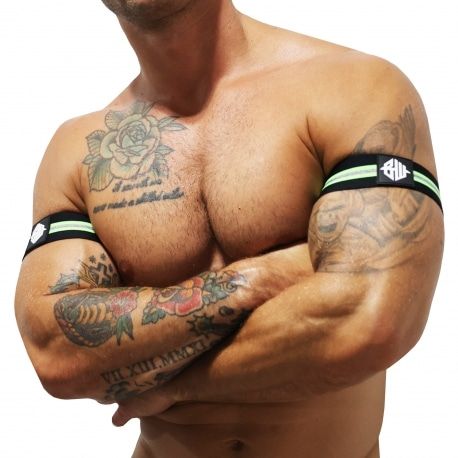  2-Pack New Wave Armbands - Black - Neon Green
